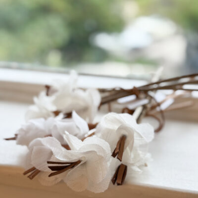 Mini flores de tela x 3 (ideal para completar kits)