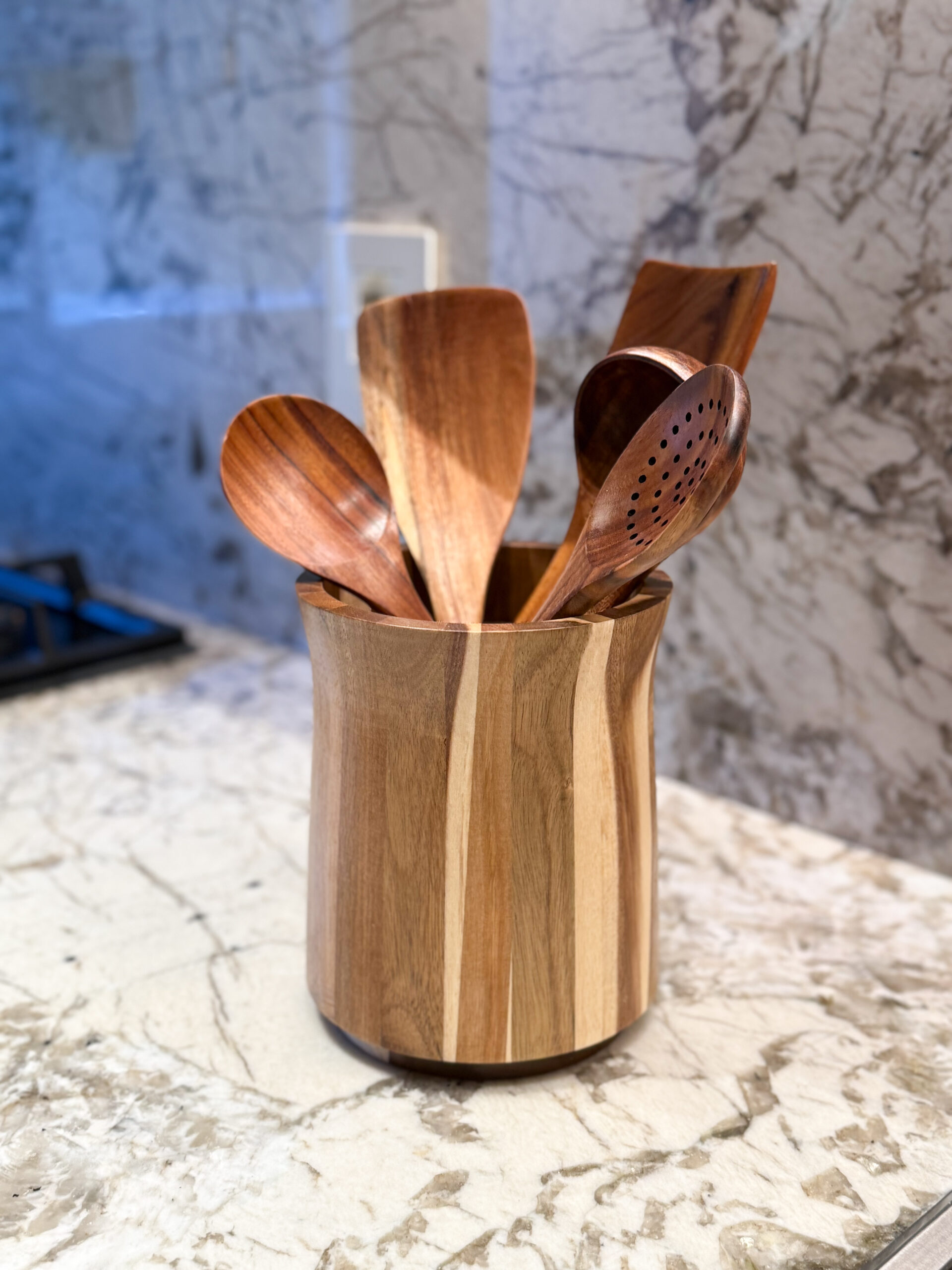 Kit porta utensilios en madera completo