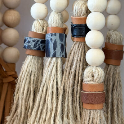 Correa madera/fibras/cuero